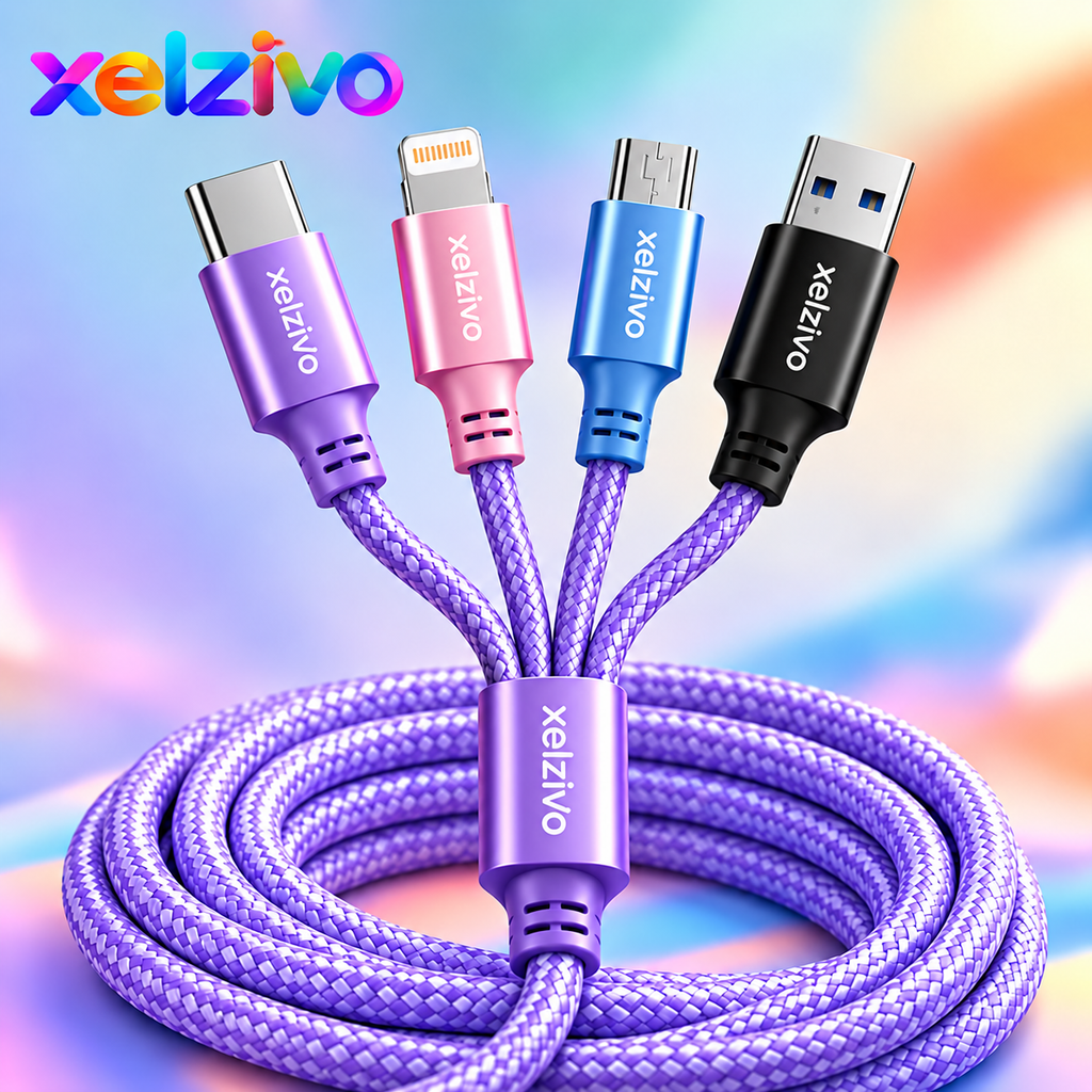 xelzivo™ QuadLink 4-in-1 Multi Charging Cable