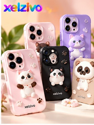 xelzivo™ PawMuse 3D Cute Pet Art Case for iPhone 17 Series