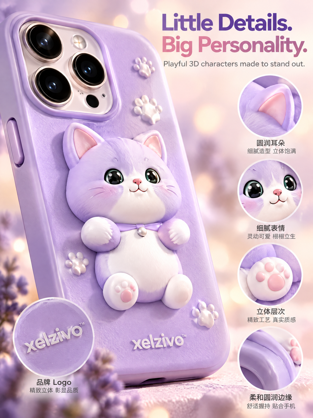 xelzivo™ PawMuse 3D Cute Pet Art Case for iPhone 17 Series
