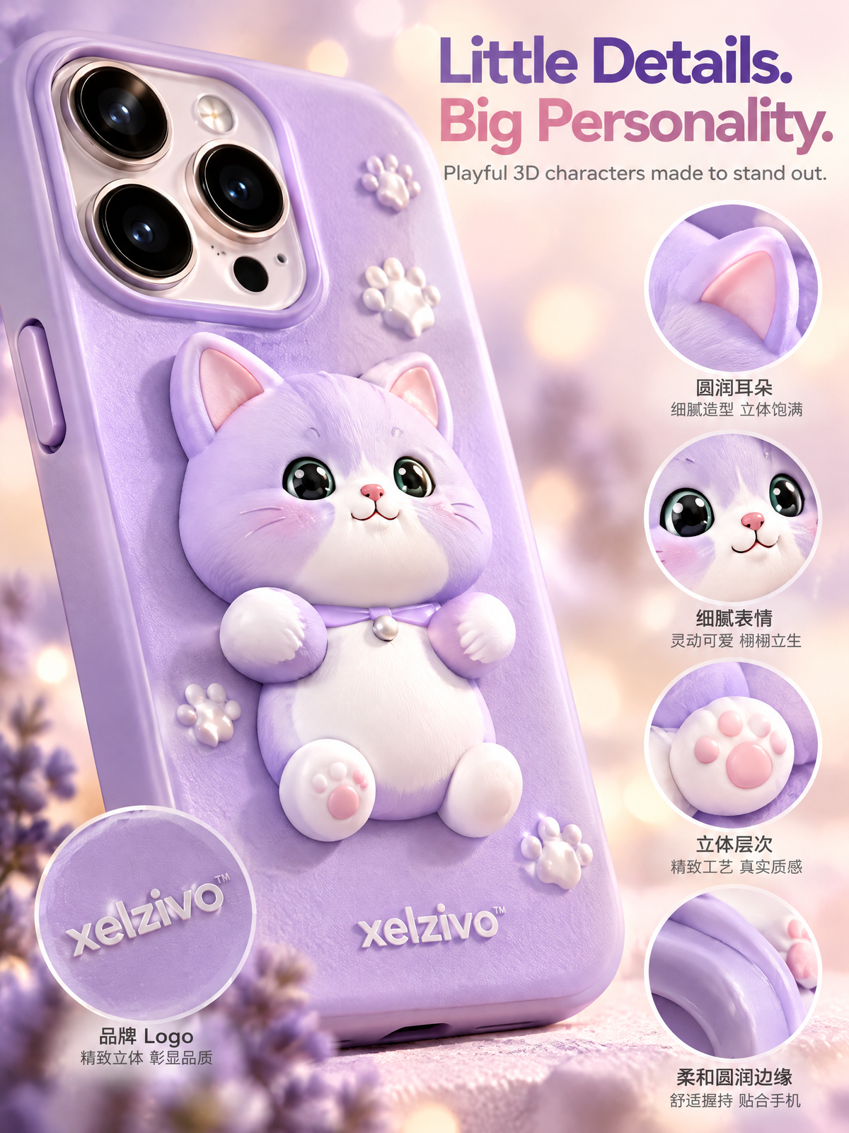 xelzivo™ PawMuse 3D Cute Pet Art Case for iPhone 17 Series