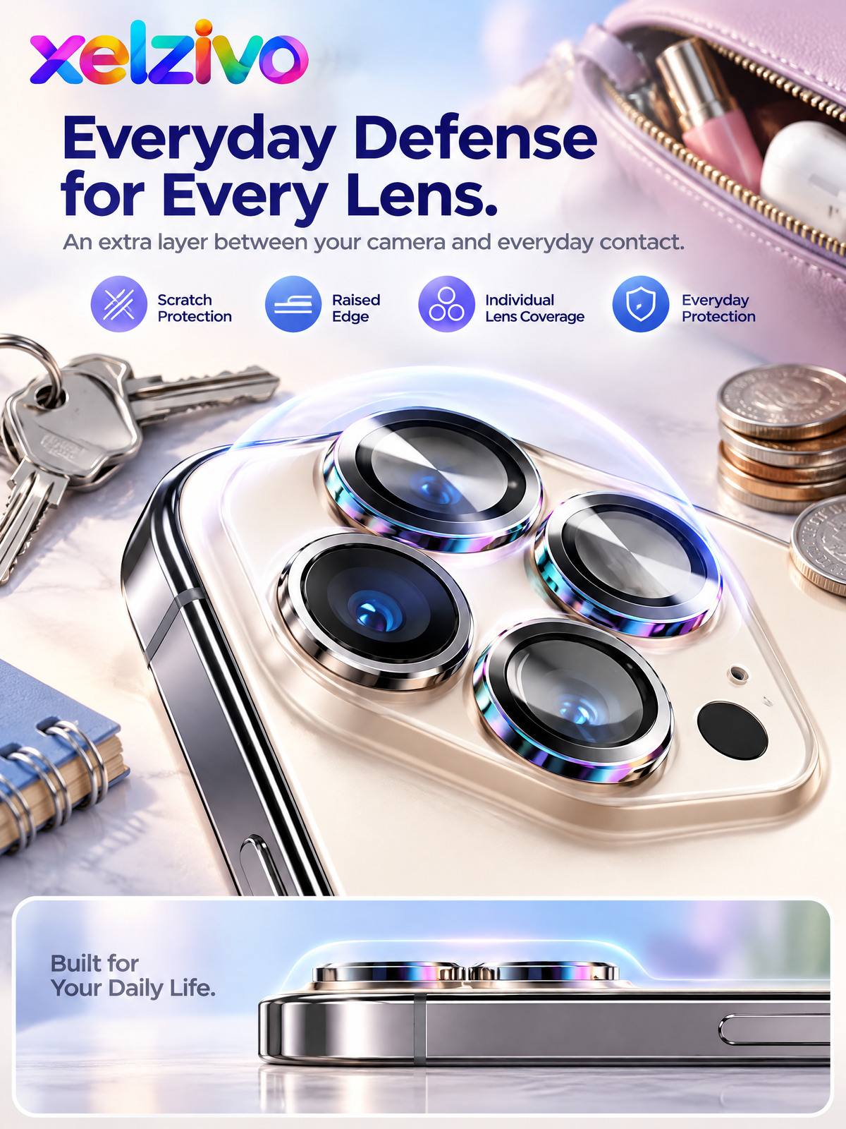 xelzivo™ LensArmor Camera Lens Protector for iPhone 17 Series