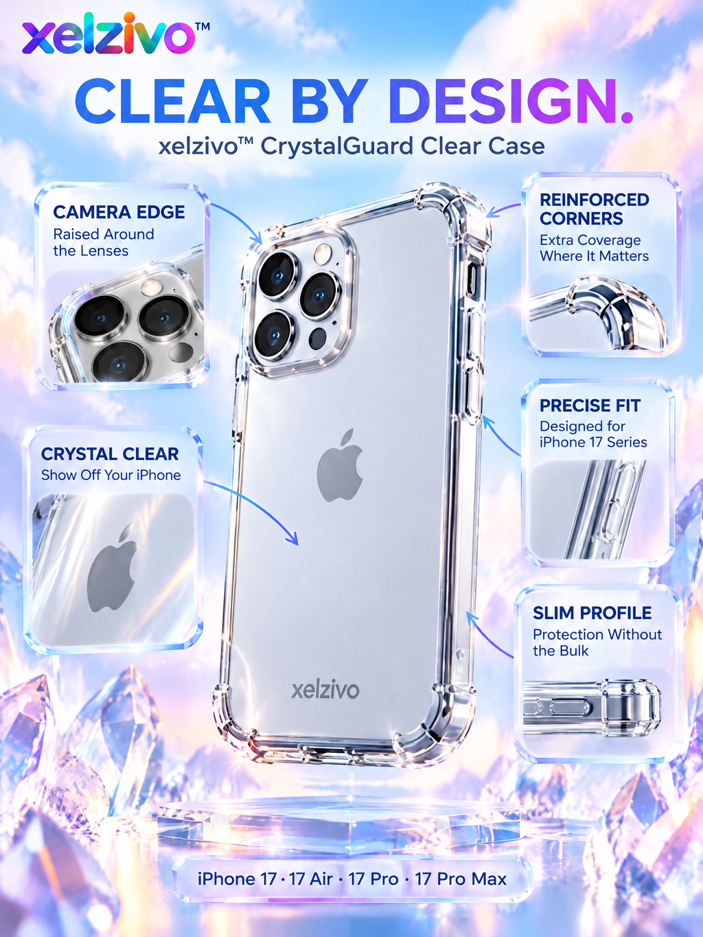 xelzivo™ AuroraSoft Color Silicone Case for iPhone 17 Series