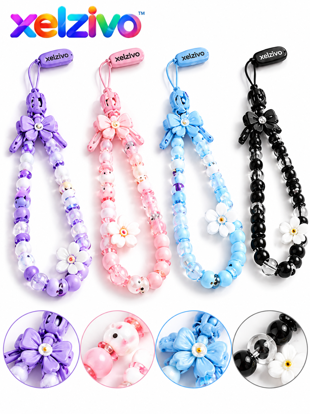 xelzivo™ BloomLoop Beaded Phone Wrist Strap