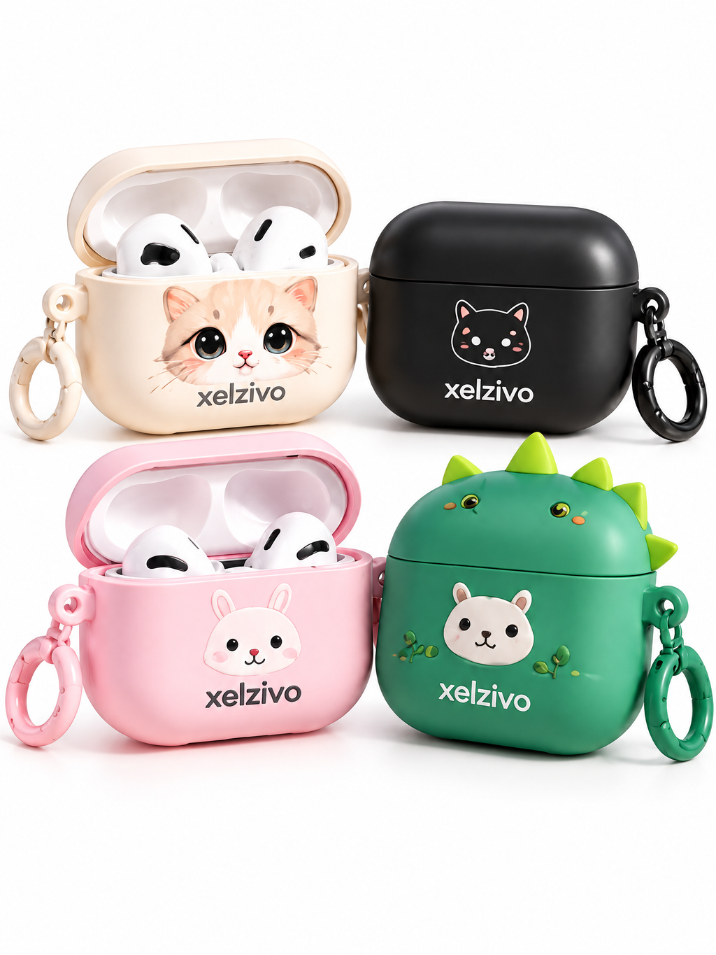 xelzivo™ AirPals Character Protective Earbuds Case