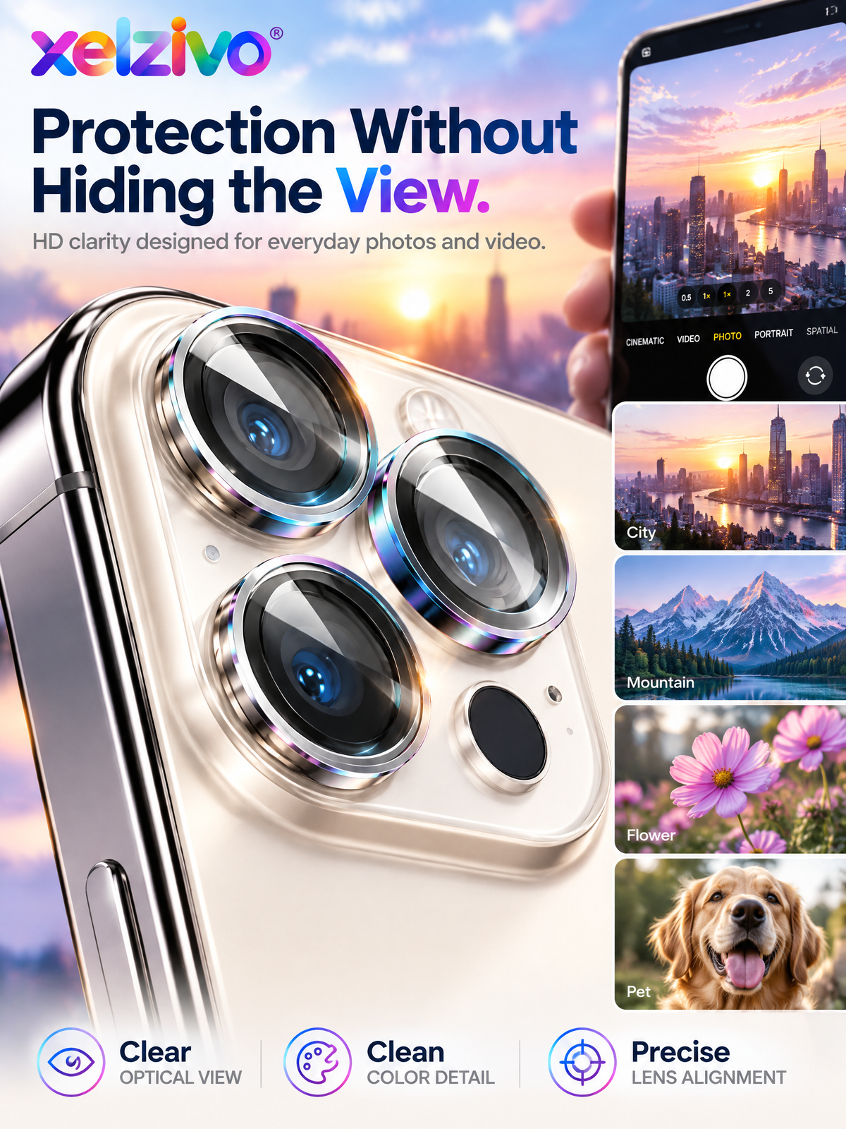 xelzivo™ LensArmor Camera Lens Protector for iPhone 17 Series