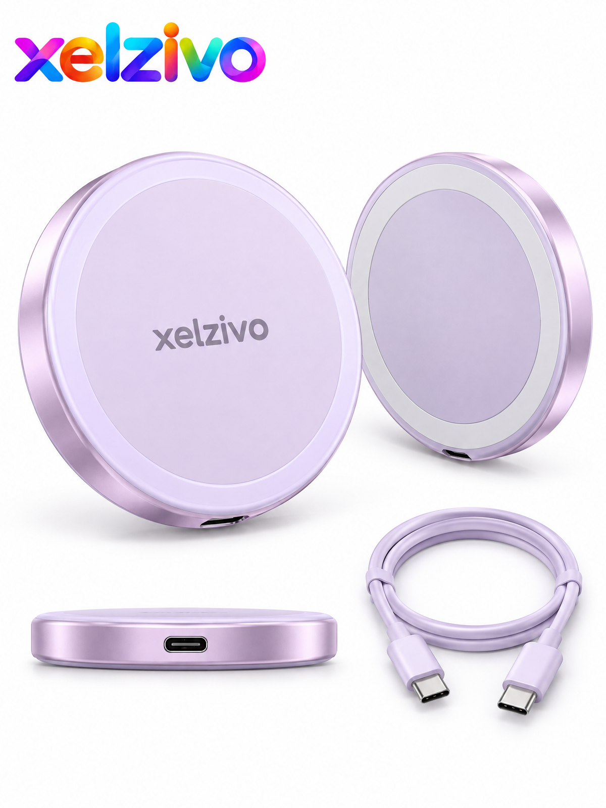 xelzivo™ HaloSnap Magnetic Wireless Fast-Charging Power Bank