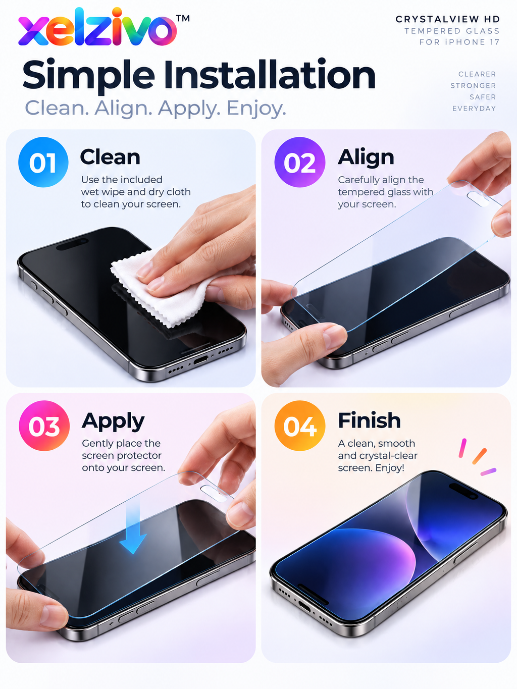 xelzivo™ PrivacyShield Privacy Screen Protector for iPhone 17 Series